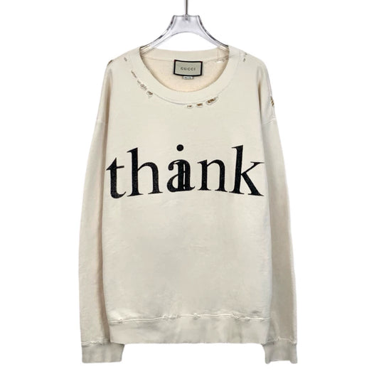 Gucci White Long Sleeve Sweatshirt with Print