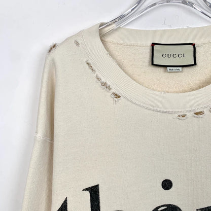 Gucci White Long Sleeve Sweatshirt with Print