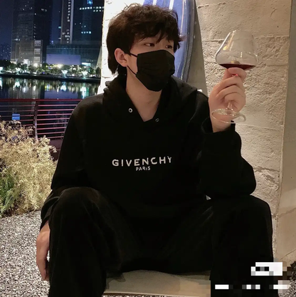 Givenchy Black Cotton Printed Hoodie 0089