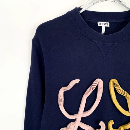 Loewe Blue Logo Colorful Long Sleeve Sweatshirt