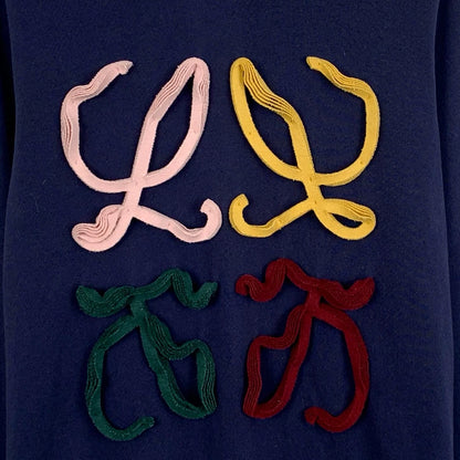 Loewe Blue Logo Colorful Long Sleeve Sweatshirt