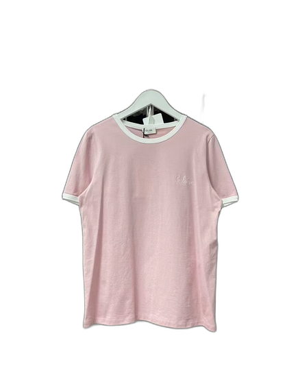 Celine Embroidered Logo Short Sleeve T-shirt