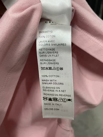 Celine Embroidered Logo Short Sleeve T-shirt