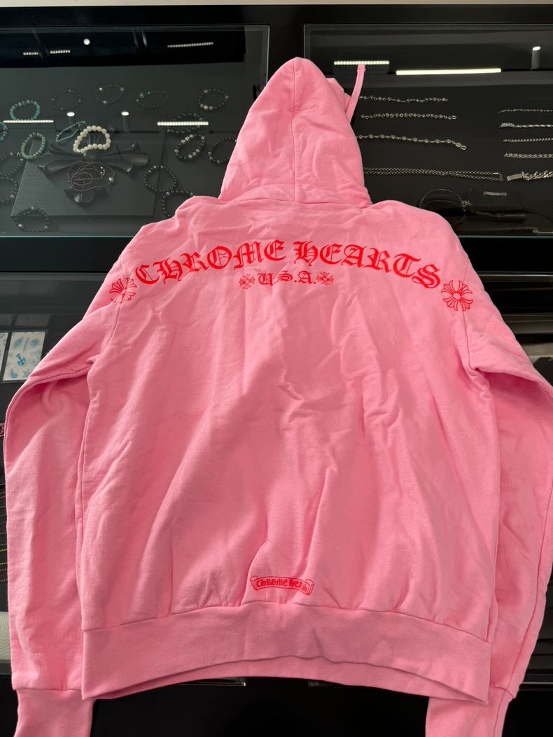 Chrome Hearts Pink Limited Edition Hoodie-yf