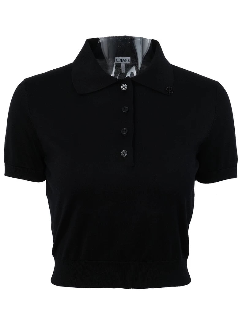 LOEWE Short Silk Blend Polo Knit