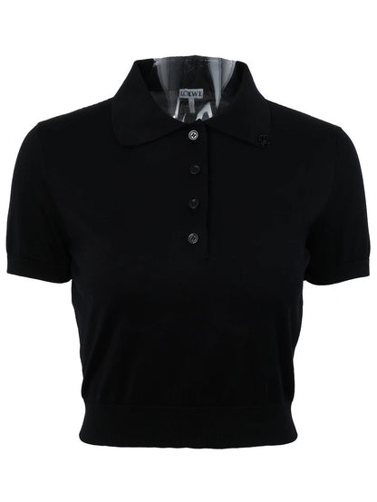 LOEWE Short Silk Blend Polo Knit