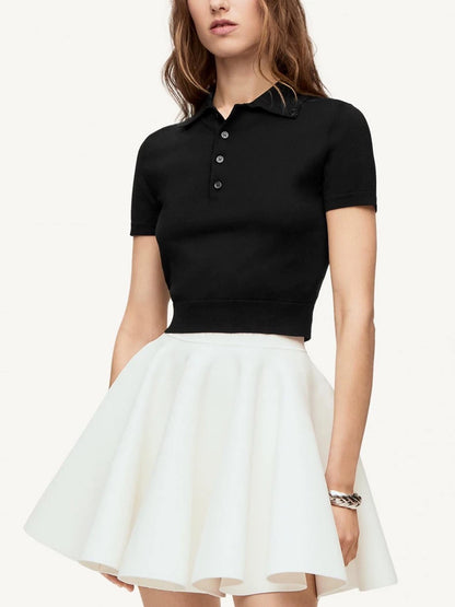 LOEWE Short Silk Blend Polo Knit