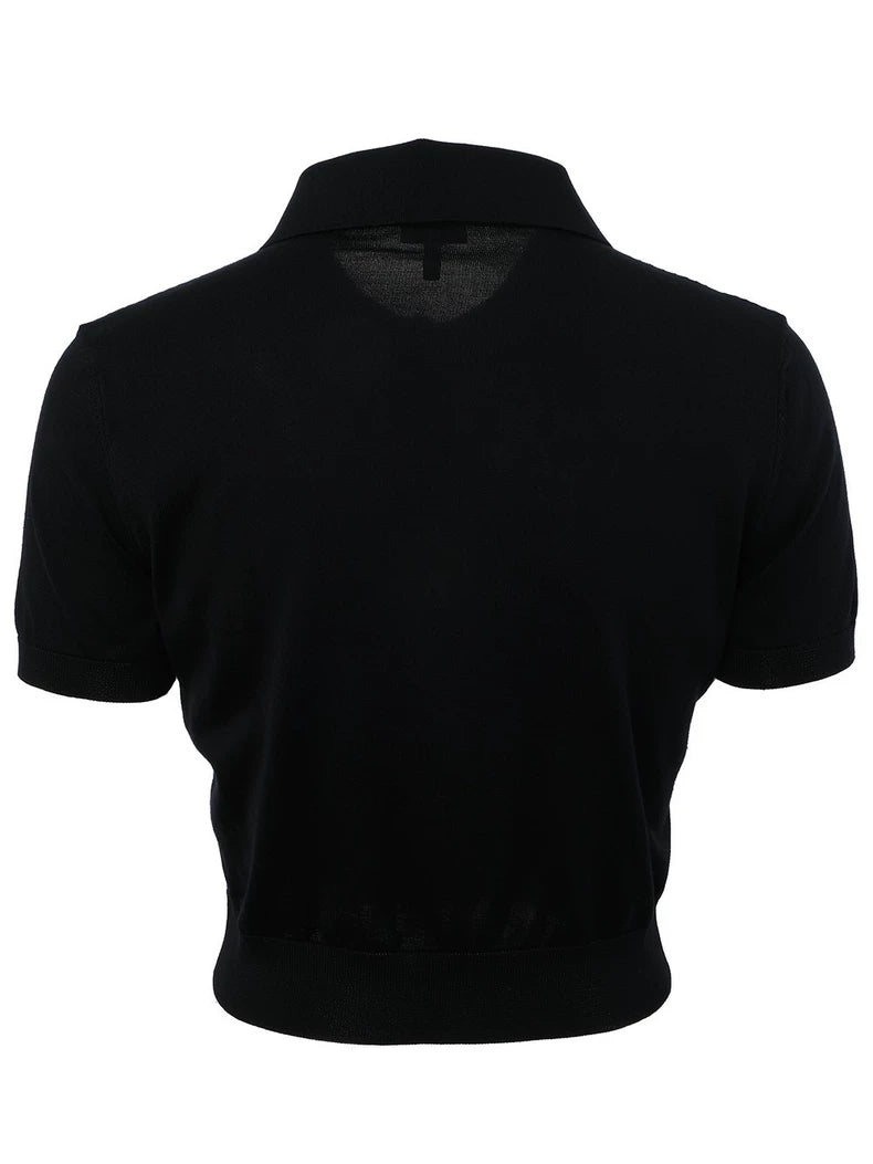 LOEWE Short Silk Blend Polo Knit