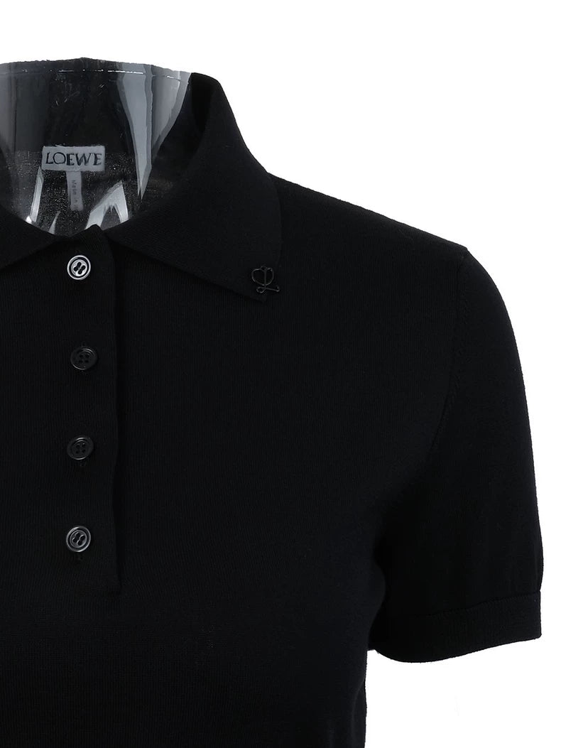 LOEWE Short Silk Blend Polo Knit