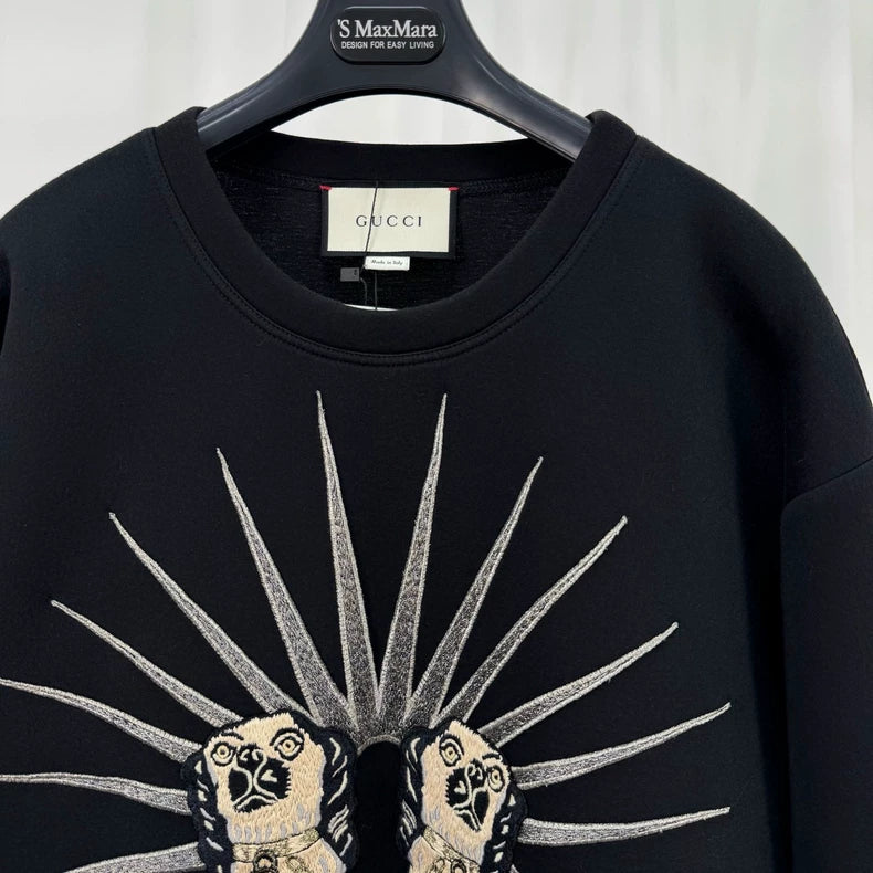 Gucci Embroidered Puppy Space Cotton Sweatshirt-yf