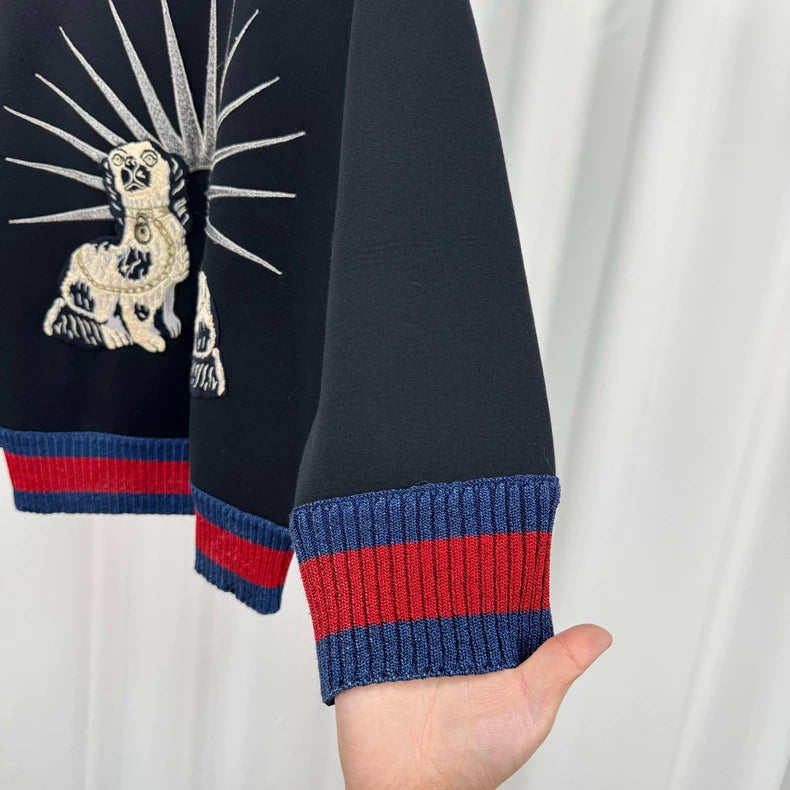 Gucci Embroidered Puppy Space Cotton Sweatshirt-yf