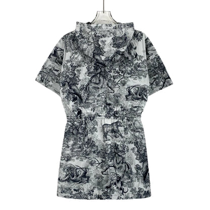 Dior Animal Jungle Print Hooded Dress