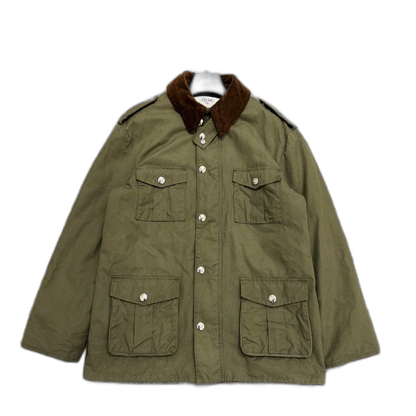 Celine Corduroy Military Shirt Green-zp