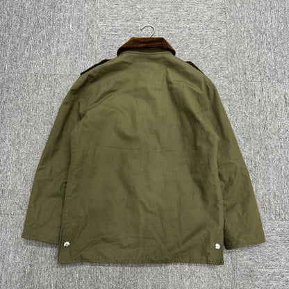 Celine Corduroy Military Shirt Green-zp