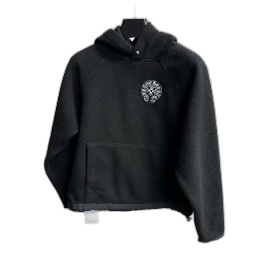 Chrome Hearts Black Pocket Hoodie with Drawstring