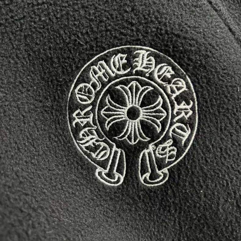 Chrome Hearts Black Pocket Hoodie with Drawstring