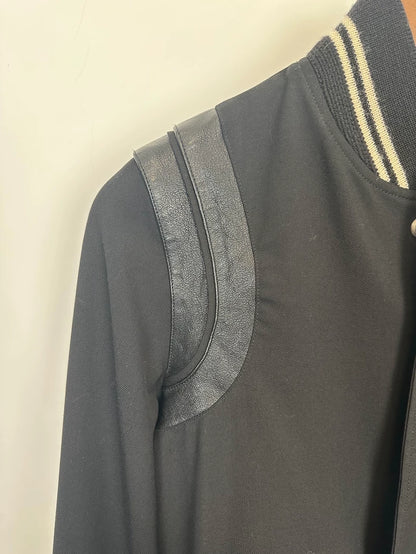 Saint Laurent Black Button-Up Baseball Jacket