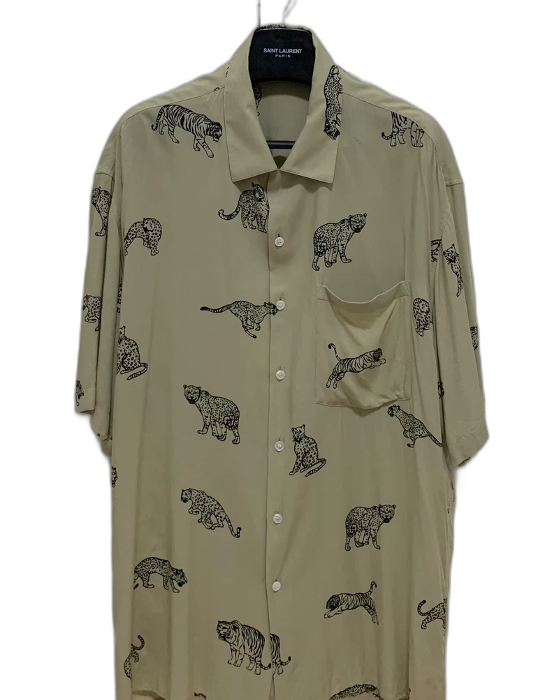 Celine Tiger Print Short Sleeve Shirt
