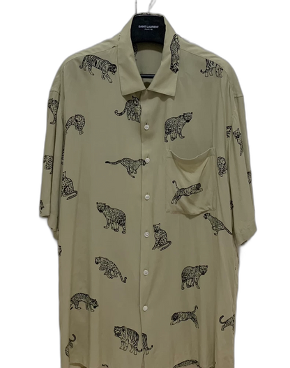 Celine Tiger Print Short Sleeve Shirt
