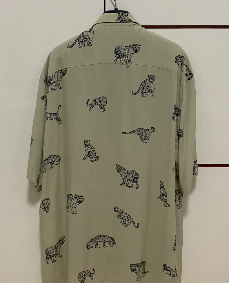 Celine Tiger Print Short Sleeve Shirt