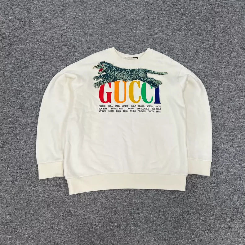 Gucci Logo Sequined Pullover Sweatshirt