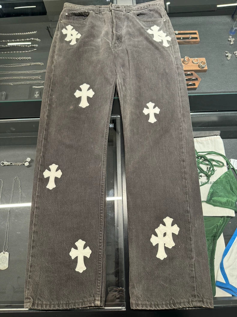 Chrome Hearts x Levi's 501 Leather Patch Jeans-yf