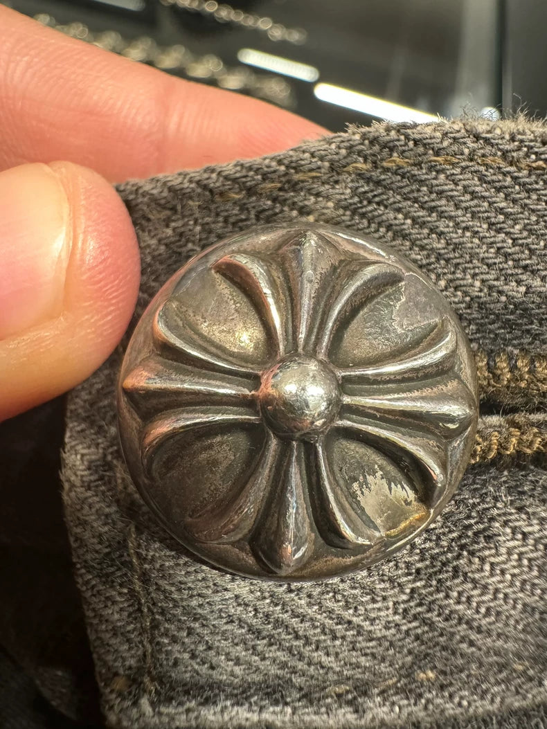 Chrome Hearts x Levi's 501 Leather Patch Jeans-yf