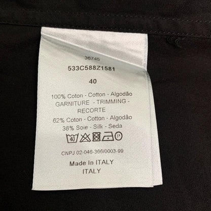 Black Cotton Long Sleeve Shirt by Dior