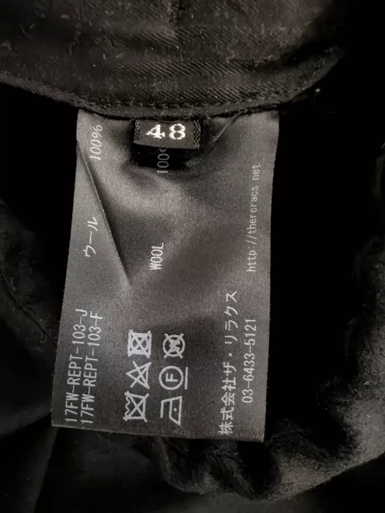 The RERACS Wool Pants in Black