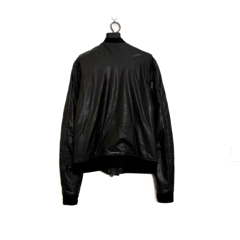 Chrome Hearts Black Leather MA1 Jacket