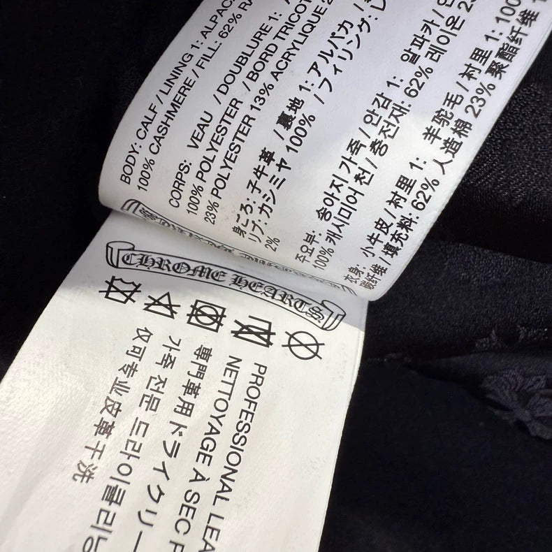 Chrome Hearts Black Leather MA1 Jacket