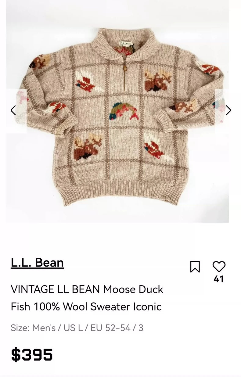 90s LL Bean Half-Zip Sweater