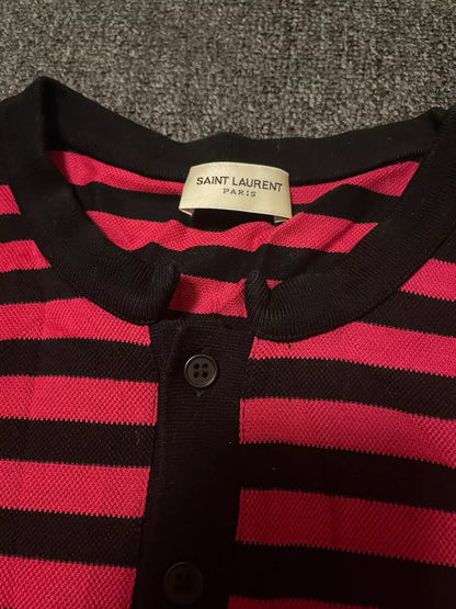 Saint Laurent Striped Short Sleeve T-Shirt-yf