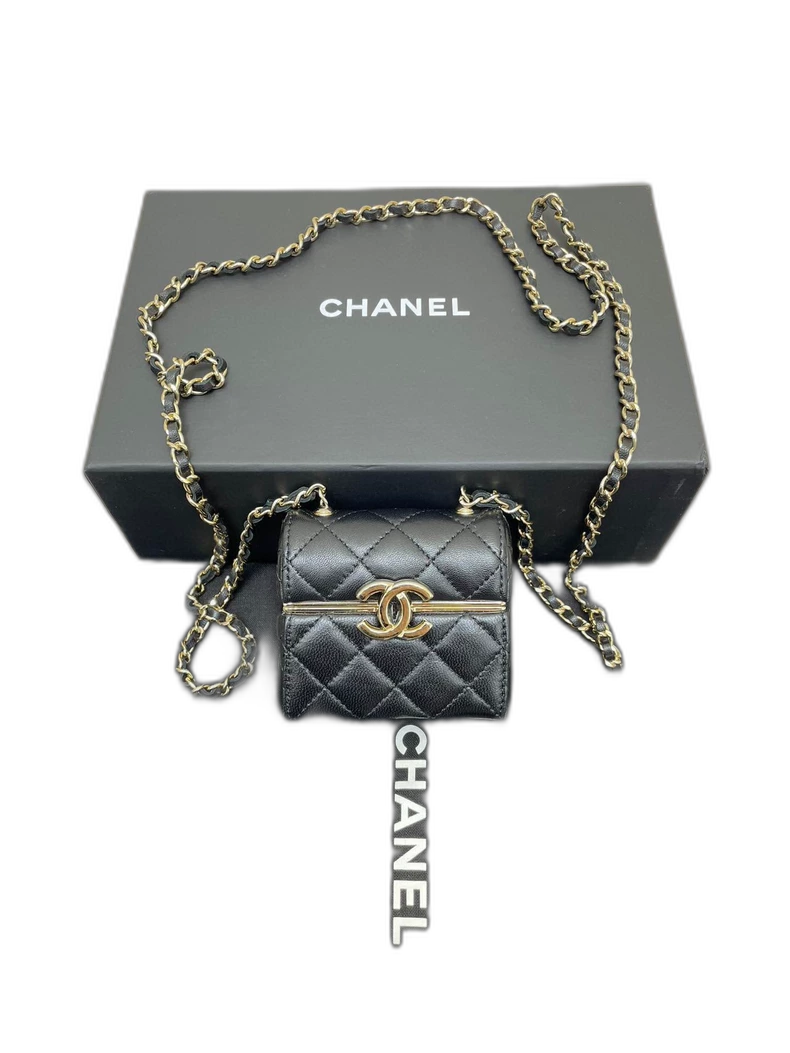 Chanel Black Mini Lipstick Chain Bag