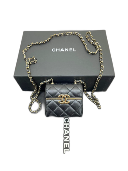 Chanel Black Mini Lipstick Chain Bag