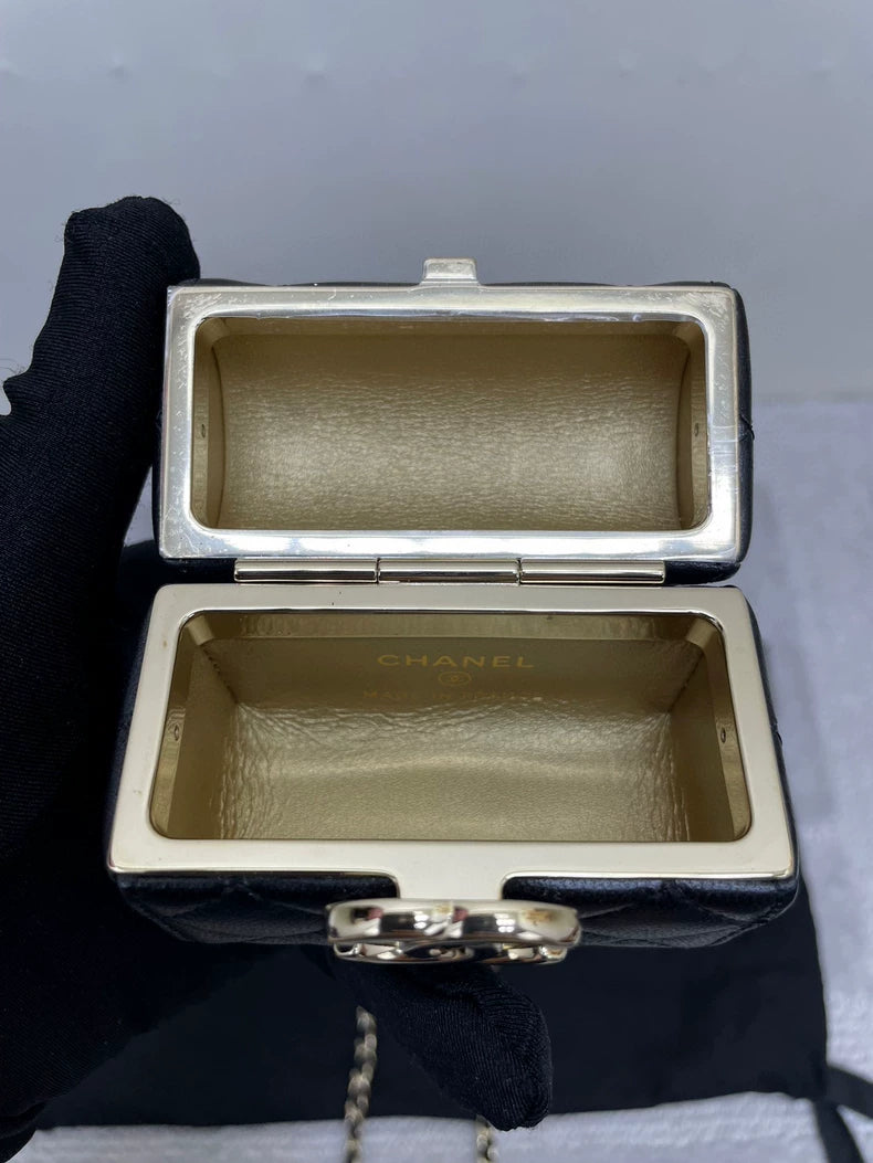 Chanel Black Mini Lipstick Chain Bag