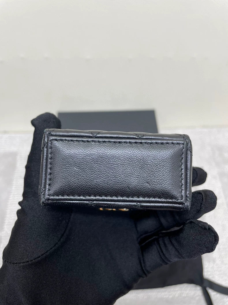 Chanel Black Mini Lipstick Chain Bag