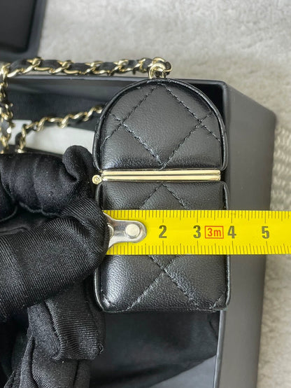 Chanel Black Mini Lipstick Chain Bag