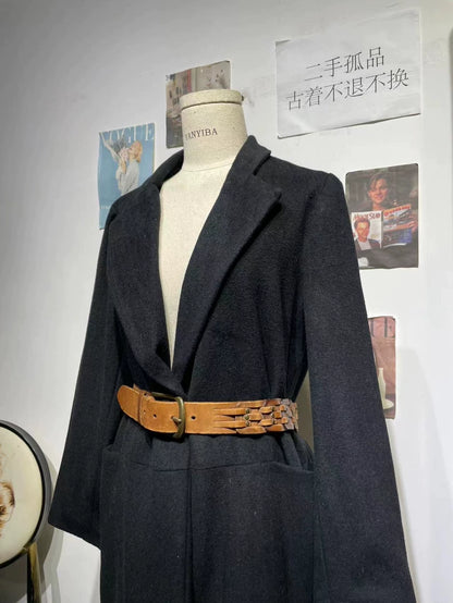 Black Wool Long Coat by Yohji Yamamoto