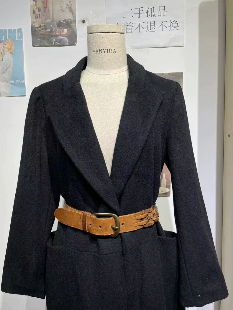 Black Wool Long Coat by Yohji Yamamoto