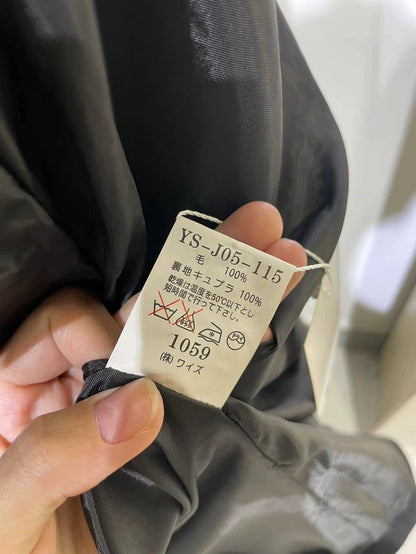 Black Wool Long Coat by Yohji Yamamoto