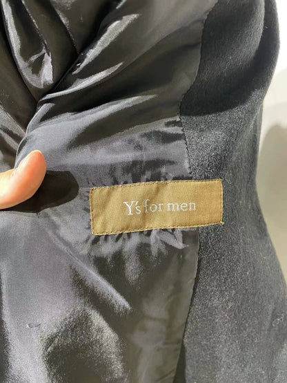 Black Wool Long Coat by Yohji Yamamoto