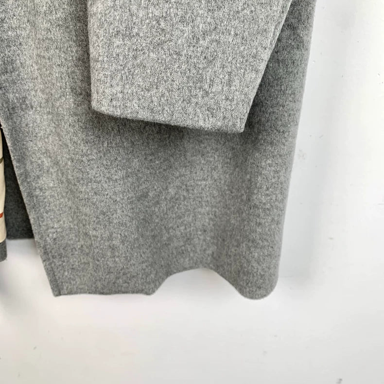 Gray Cashmere Long Sleeve Blazer Jacket