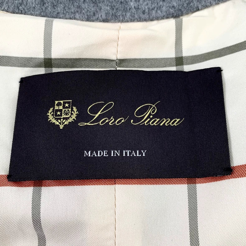 Gray Cashmere Long Sleeve Blazer Jacket