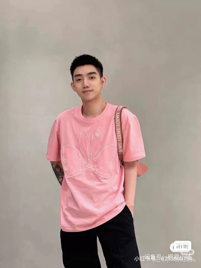 Loewe Cartoon Rabbit Print Short-Sleeve T-Shirt-yf