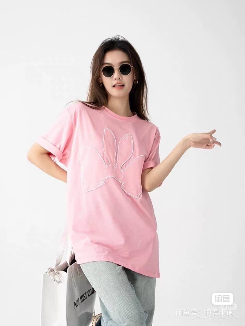 Loewe Cartoon Rabbit Print Short-Sleeve T-Shirt-yf