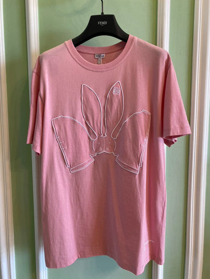 Loewe Cartoon Rabbit Print Short-Sleeve T-Shirt-yf
