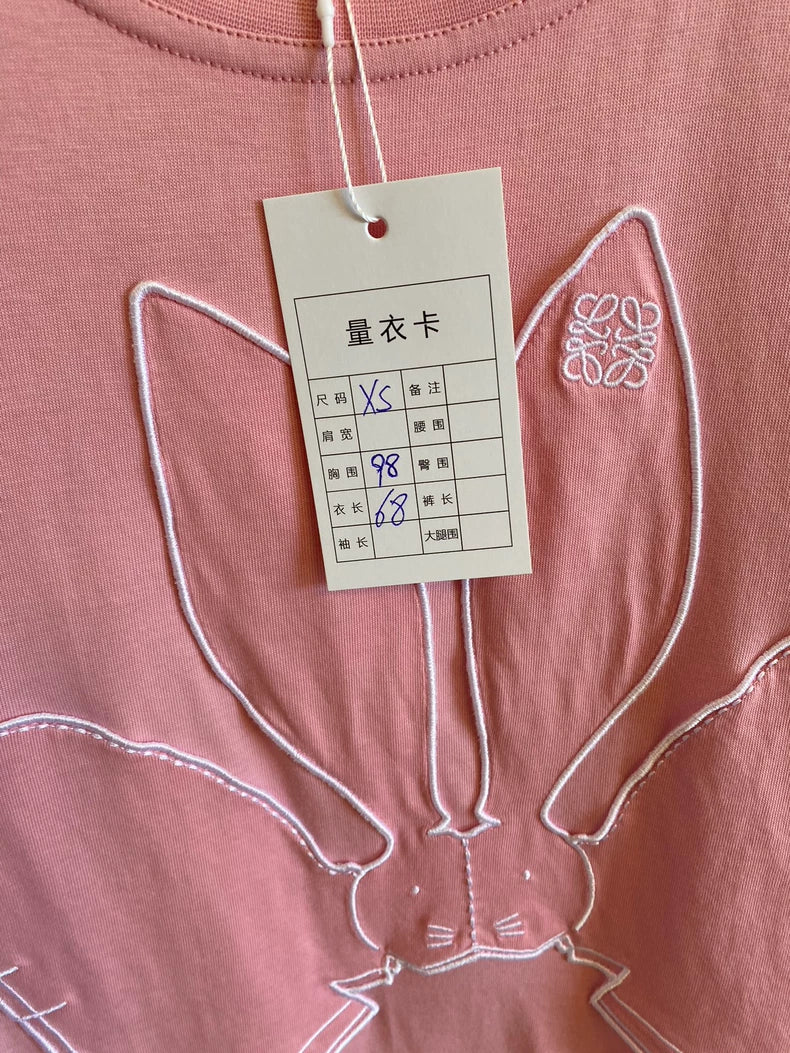 Loewe Cartoon Rabbit Print Short-Sleeve T-Shirt-yf