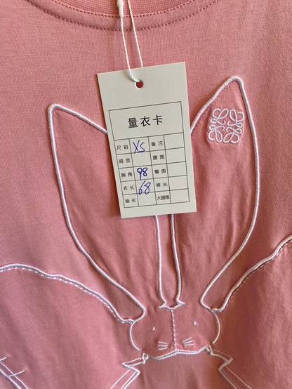 Loewe Cartoon Rabbit Print Short-Sleeve T-Shirt-yf