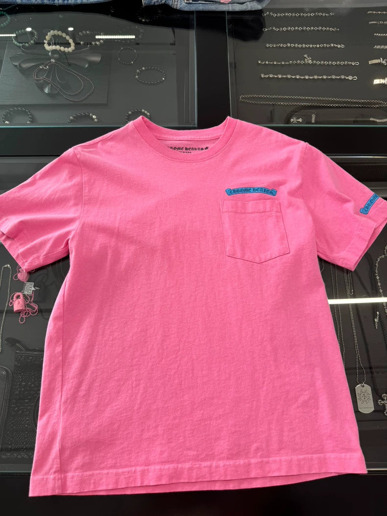 Chrome Hearts Pink Short Sleeve T-shirt-yf